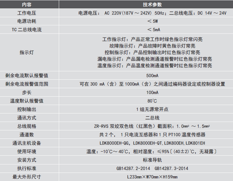 LDT9104EH組合式<a href=http://www.cqymw.cn/dianqihuozai/ target=_blank class=infotextkey>電氣火災(zāi)監(jiān)控</a>探測(cè)器參數(shù)