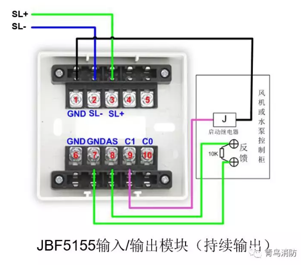 JBF5155輸入/輸出模塊持續(xù)輸出接線(xiàn)圖